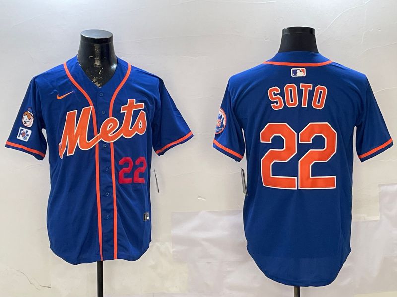 Men New York Mets #22 Soto Blue Game 2025 Nike MLB Jersey style 2